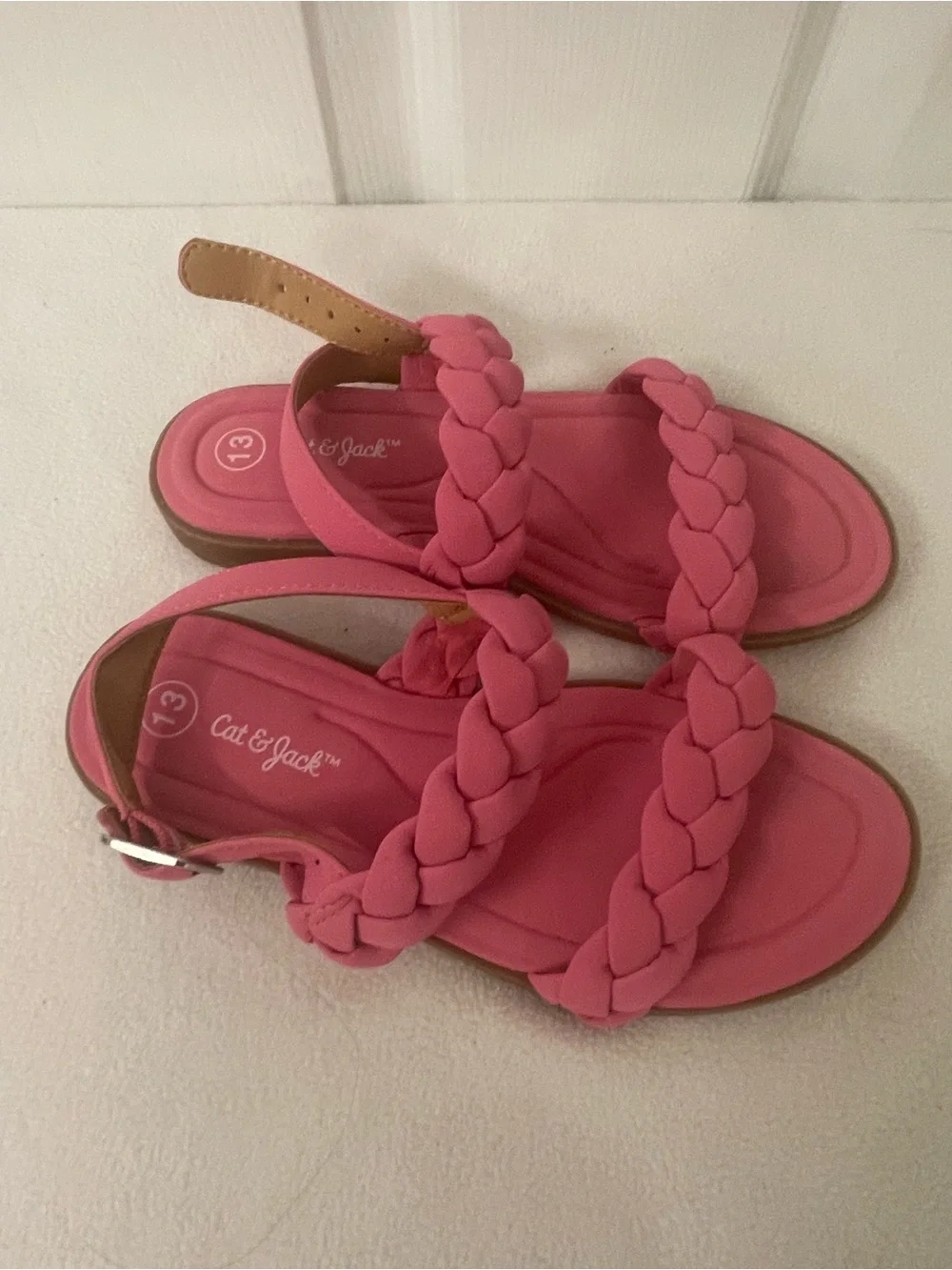 Cat & Jack Hot Pink Braided Strap Girls' Sandals
